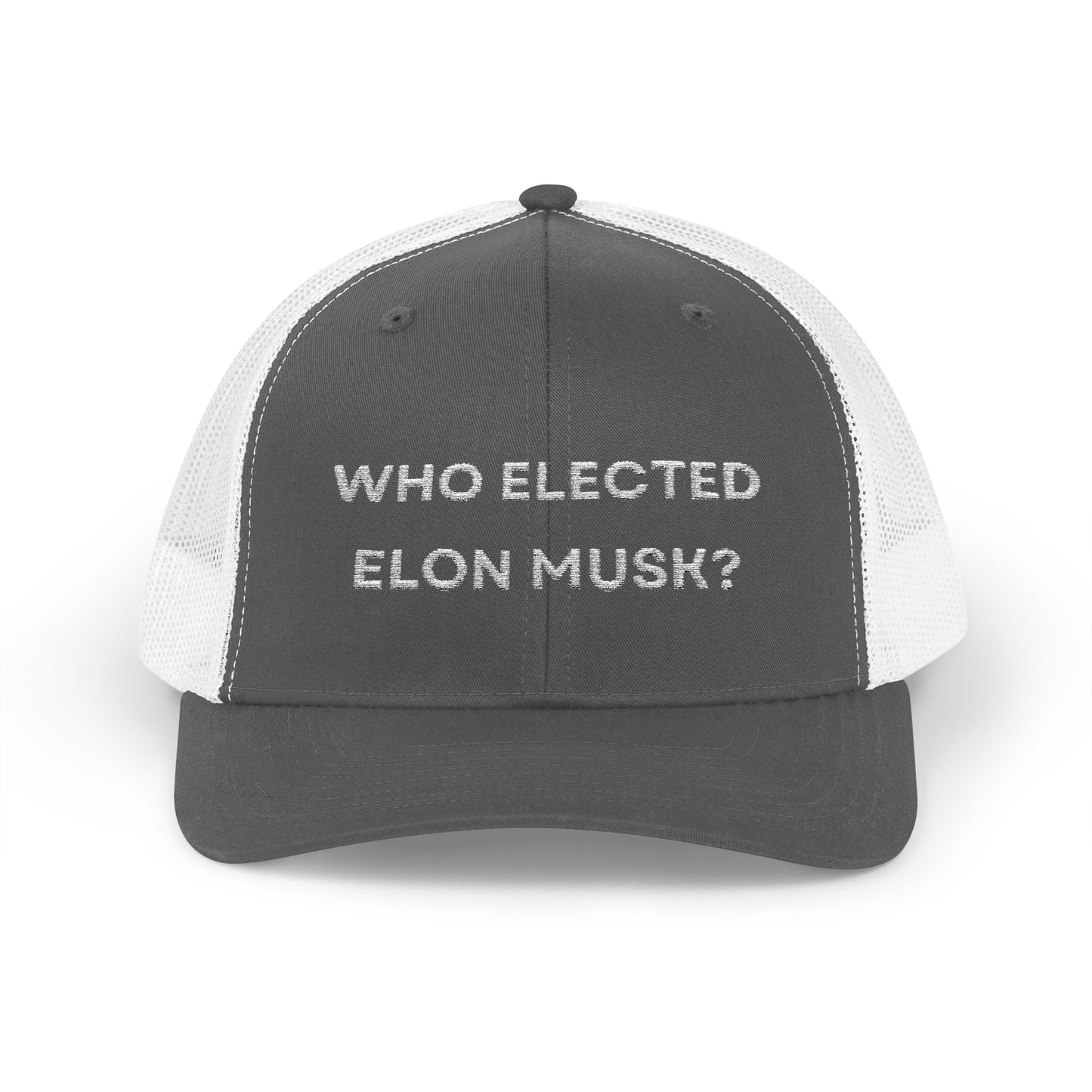 Who Elected Elon Musk? Snapback Cap - White Letters