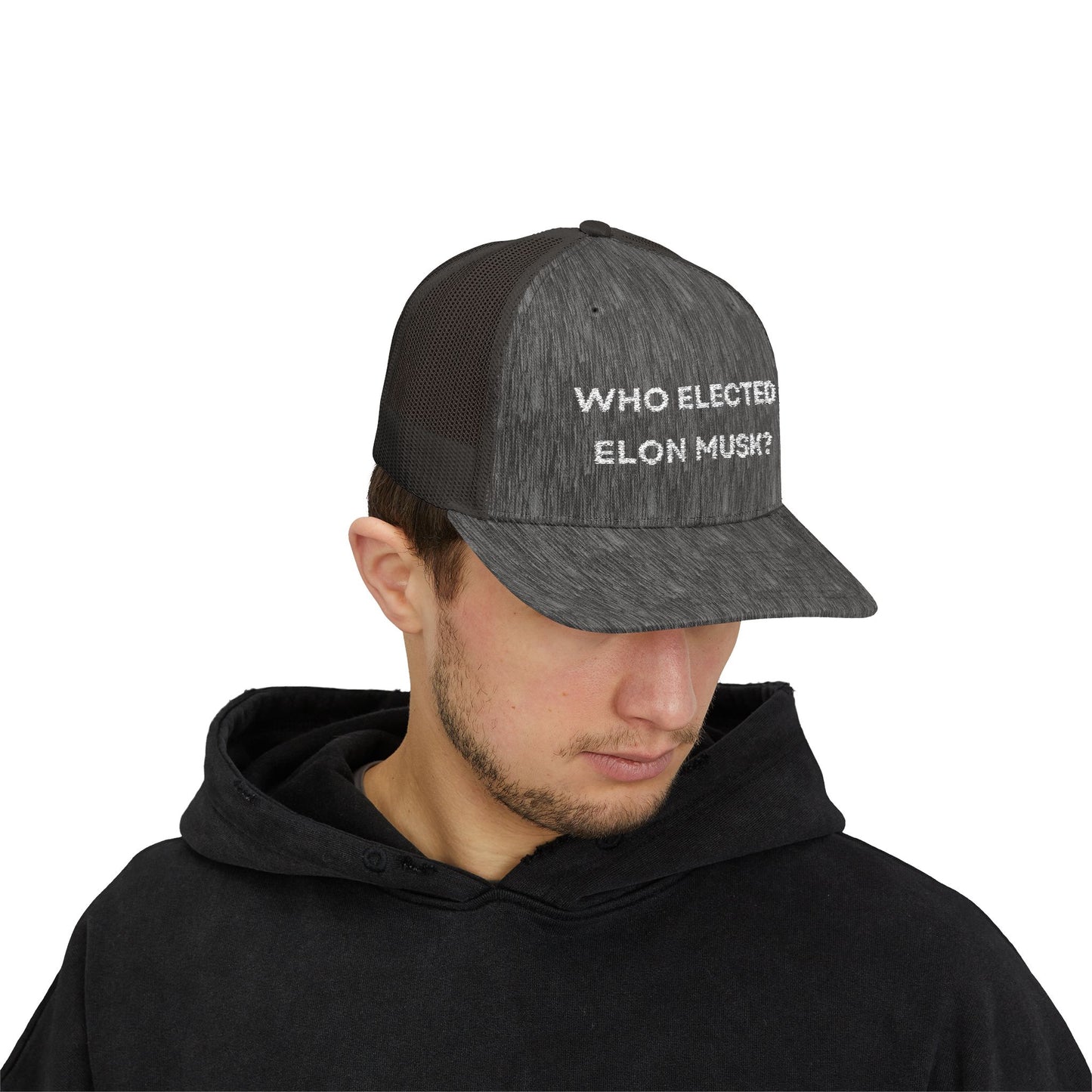 Who Elected Elon Musk? Snapback Cap - White Letters