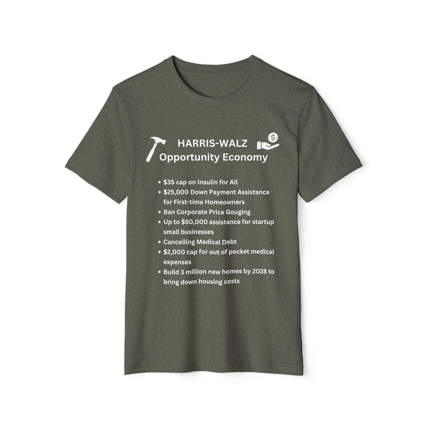 Opportunity Economy Unisex Recycled Organic T-Shirt - White Letters